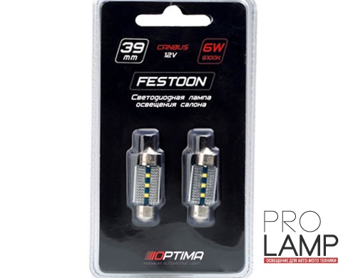 Светодиодные лампы Optima Premium C5W, 39 мм — Optima Premium C5W 39mm CAN Festun 2
