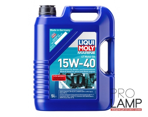 LIQUI MOLY Marine 4T Motor Oil 15W-40 - Минеральное моторное масло для лодок, 5л