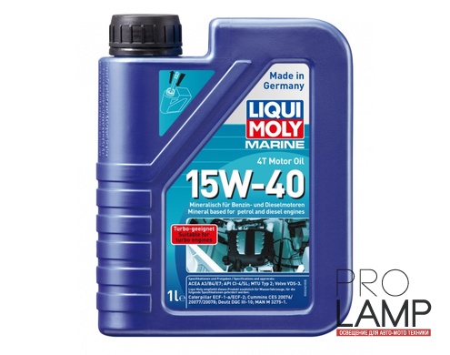 LIQUI MOLY Marine 4T Motor Oil 15W-40 - Минеральное моторное масло для лодок, 1л