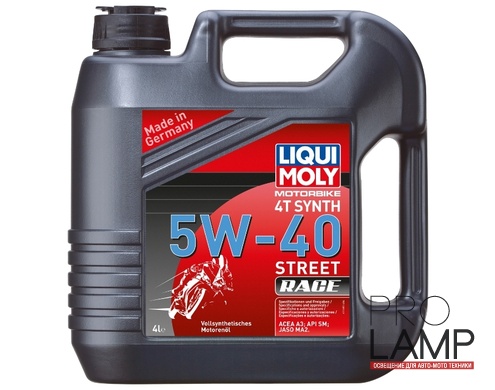 LIQUI MOLY Motorbike 4T Synth Street Race 5W-40 — Cинтетическое моторное масло для 4-тактных мотоциклов 4 л.