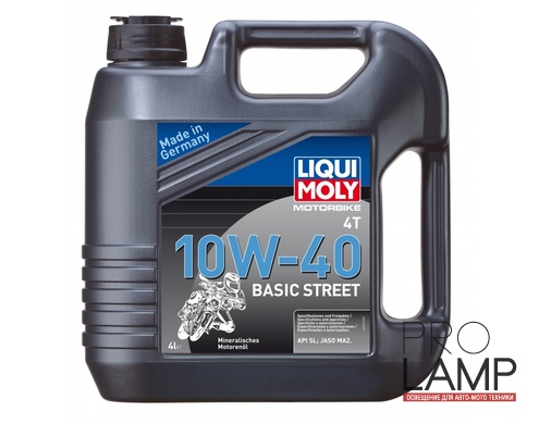 LIQUI MOLY Motorbike 4T Basic Street 10W-40 — Минеральное моторное масло для 4-тактных мотоциклов 4 л.