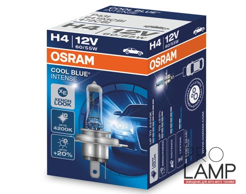 Галогеновые лампы Osram Cool Blue Intense H4 - 64193CBI